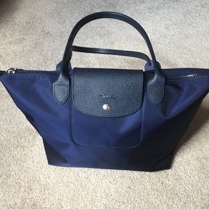Pre-owned Longchamp Le Pliage Neo Tote - Navy
